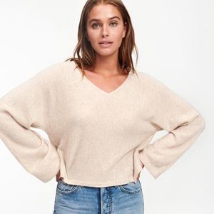 Naadam Cashmere Wide Sleeve V-Neck Sweater